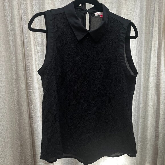 ENGLISH LAUNDRY Black Sleeveless Lace Blouse M - Picture 1 of 9
